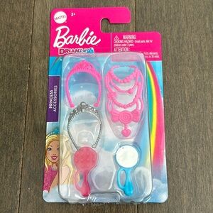 BARBIE Princess Accessories Pack, Doll Fashion Girl Toys Pink, Crowns Hair Brush